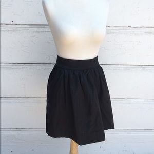 Banana Republic Black Shine Faille Full Mini Skirt